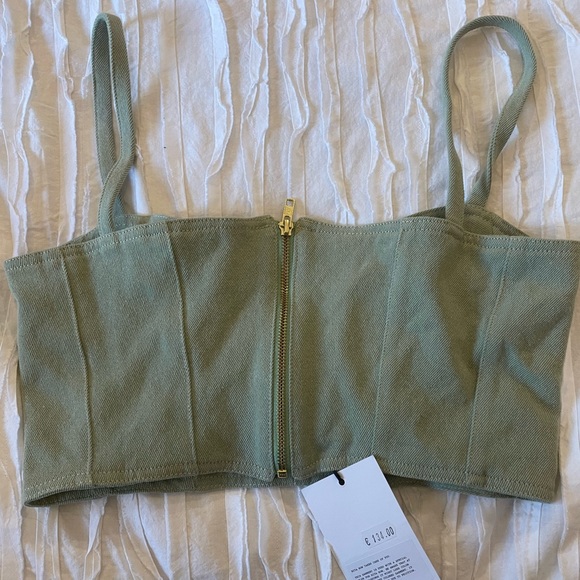 Vintage green back zip cropped tank - Picture 2 of 2